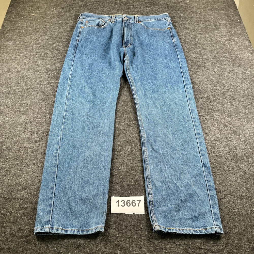 Levi's 505 Jeans Mens 36x32 Blue Denim Medium Wash 5 Pockets Casual Straight Leg